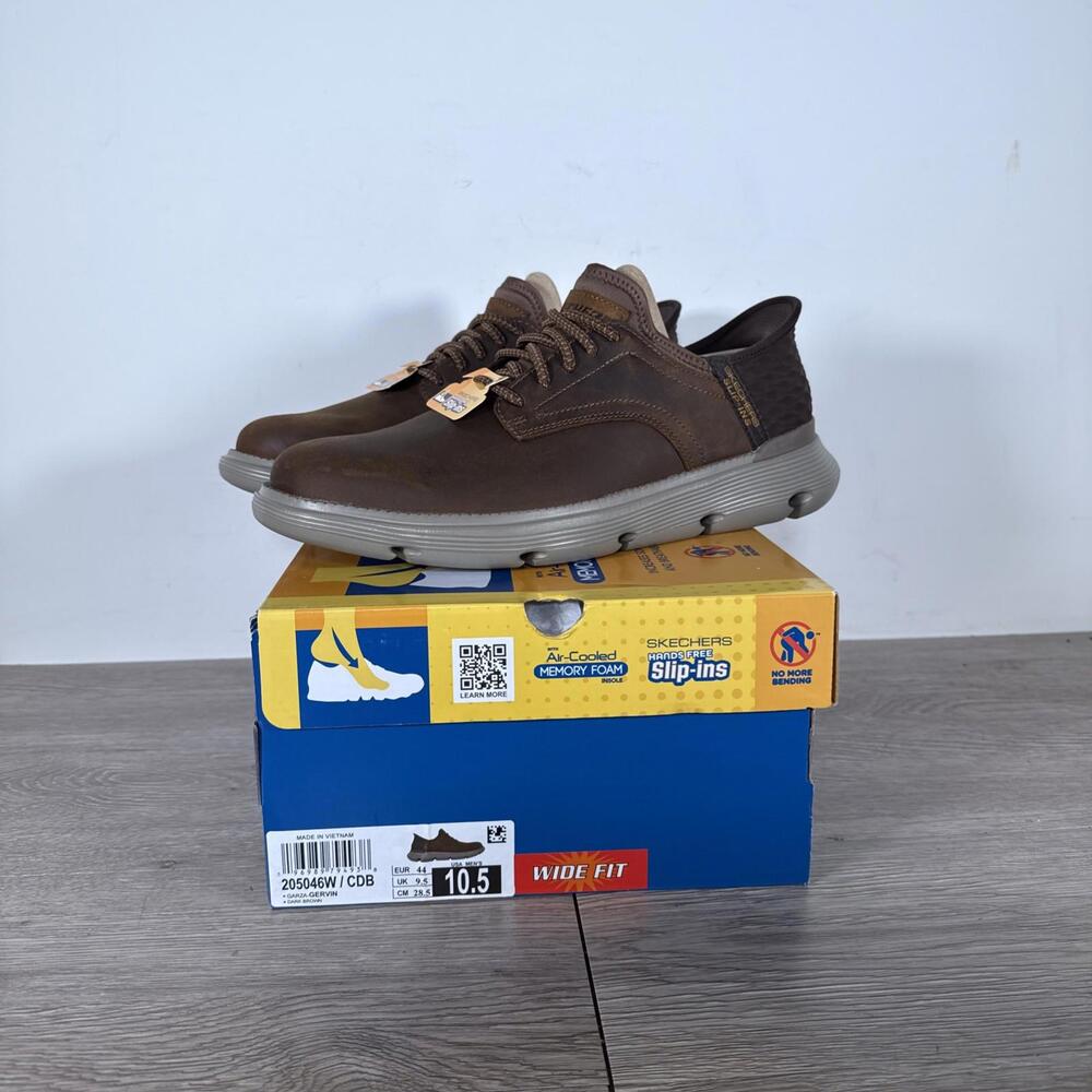 Skechers Men's Garza Gervin Dark Brown / Wide - 10.5